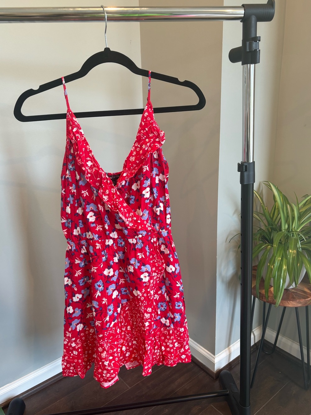 Red Express Floral Spaghetti Strap Sundress